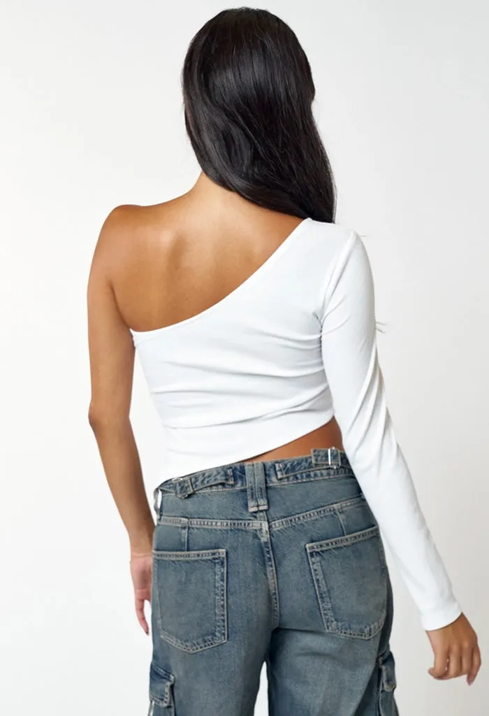 Ana Off Shoulder Top-White