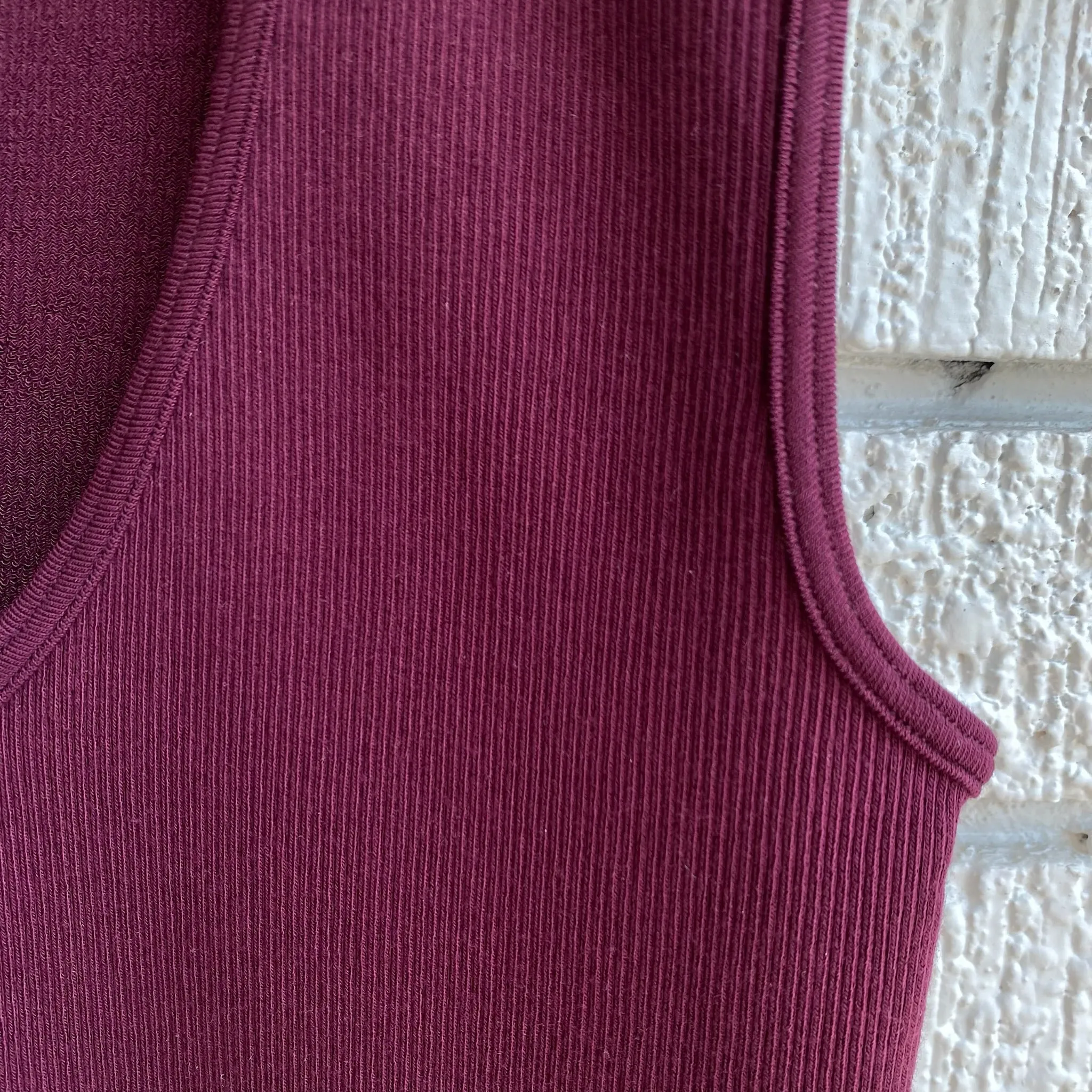 Bamboo Deep V Ribbed Top