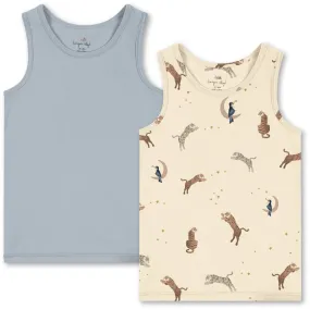 Basic 2 pack tanktop gots - Roar/ Pearl Blue