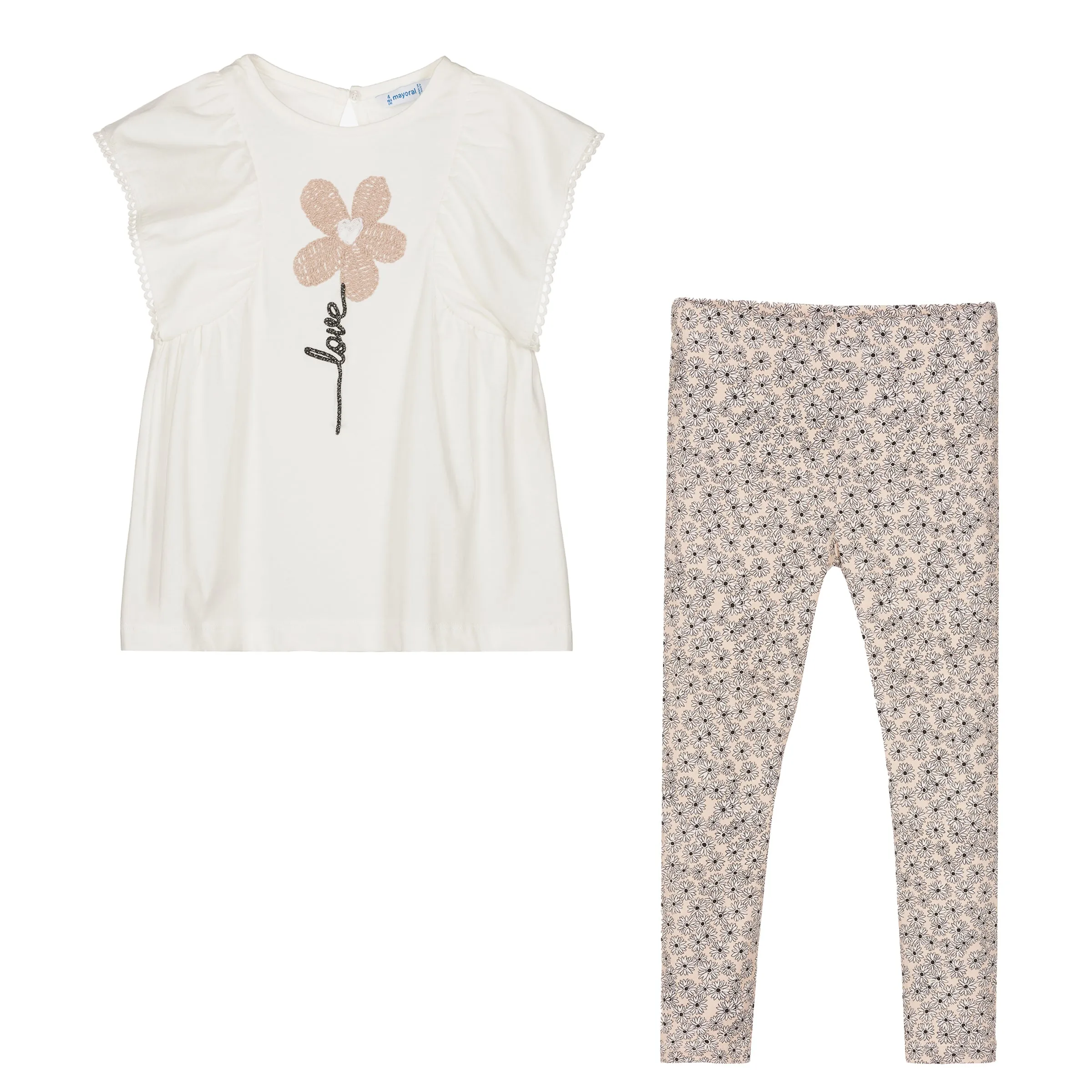 Beige Daisy Graphic Outfit