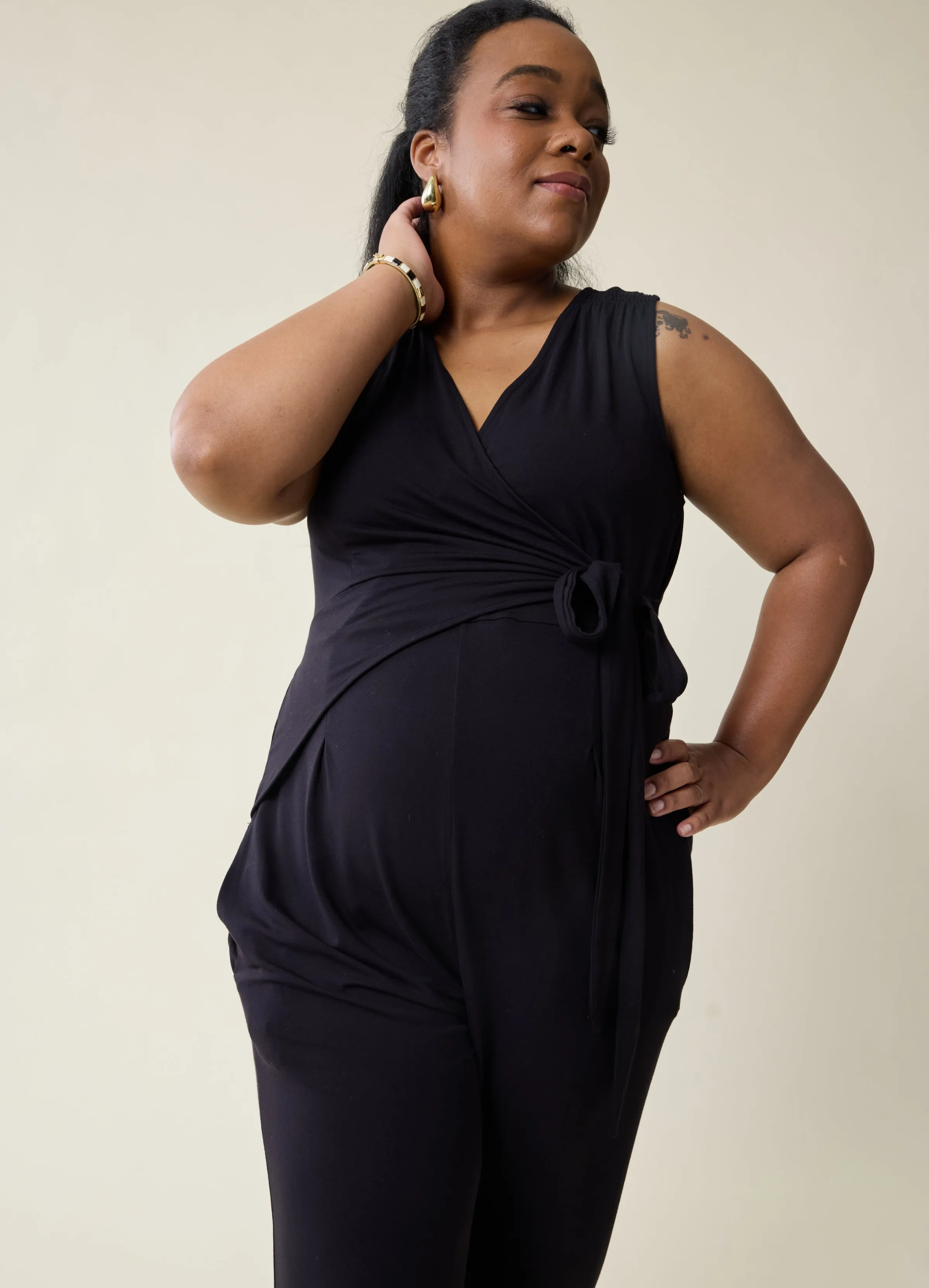 Black Maternity Jumpsuit