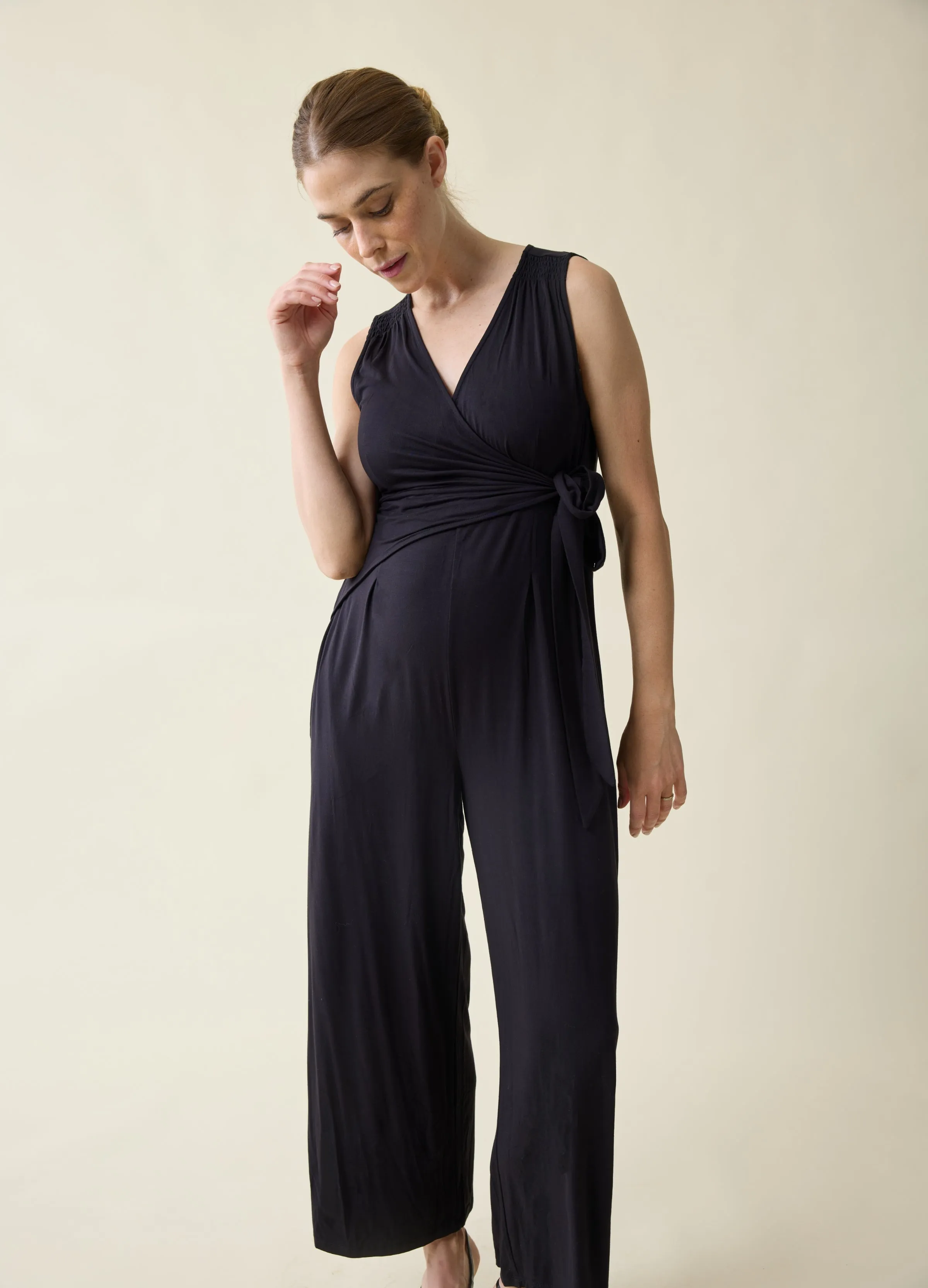 Black Maternity Jumpsuit