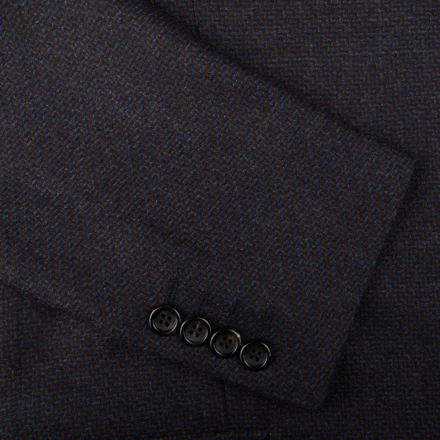 Blue Brown Zig Zag Wool Drop 6 Blazer