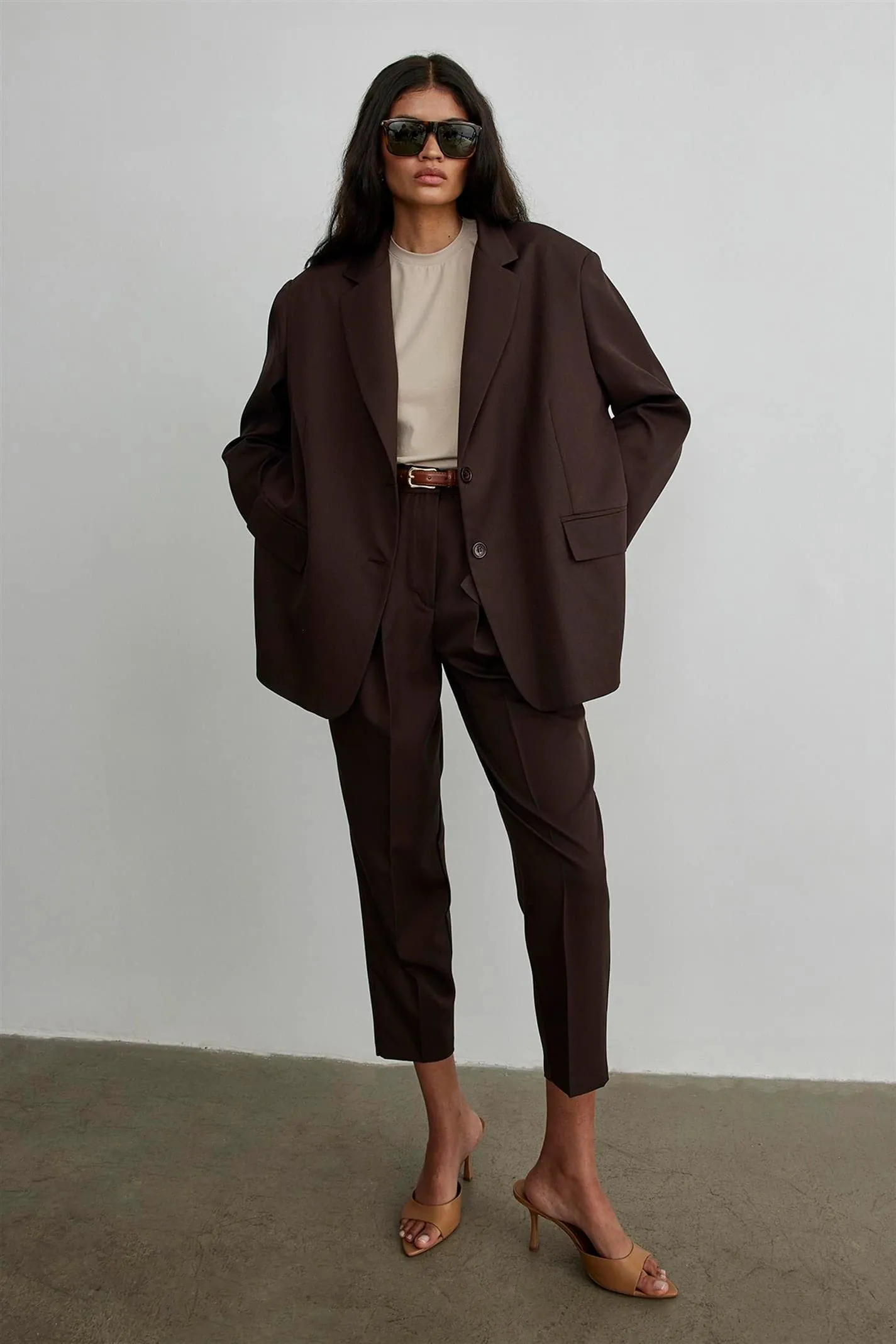 Brun Blazer oversize braun