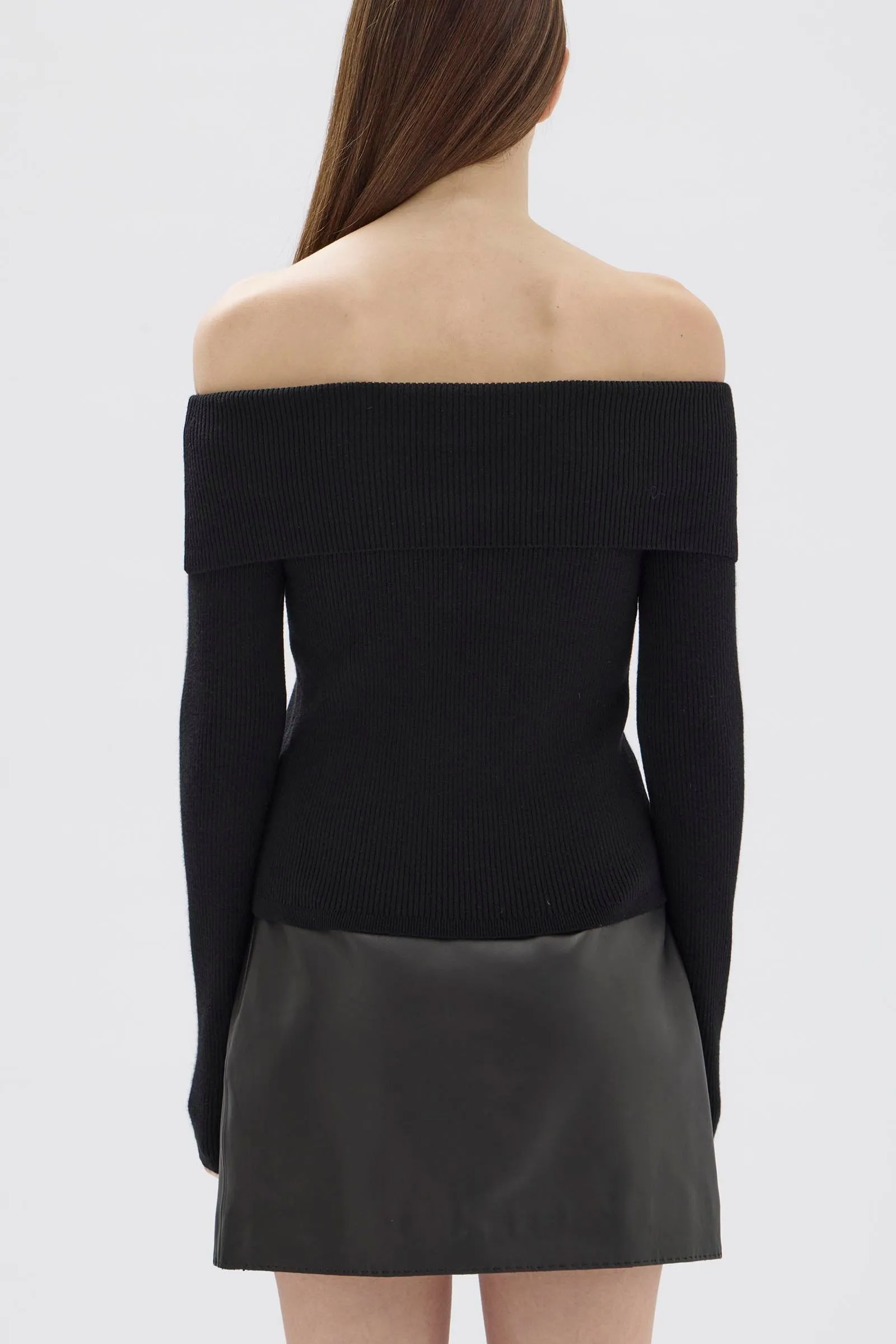 Cari Off-Shoulder Merino Wool Top