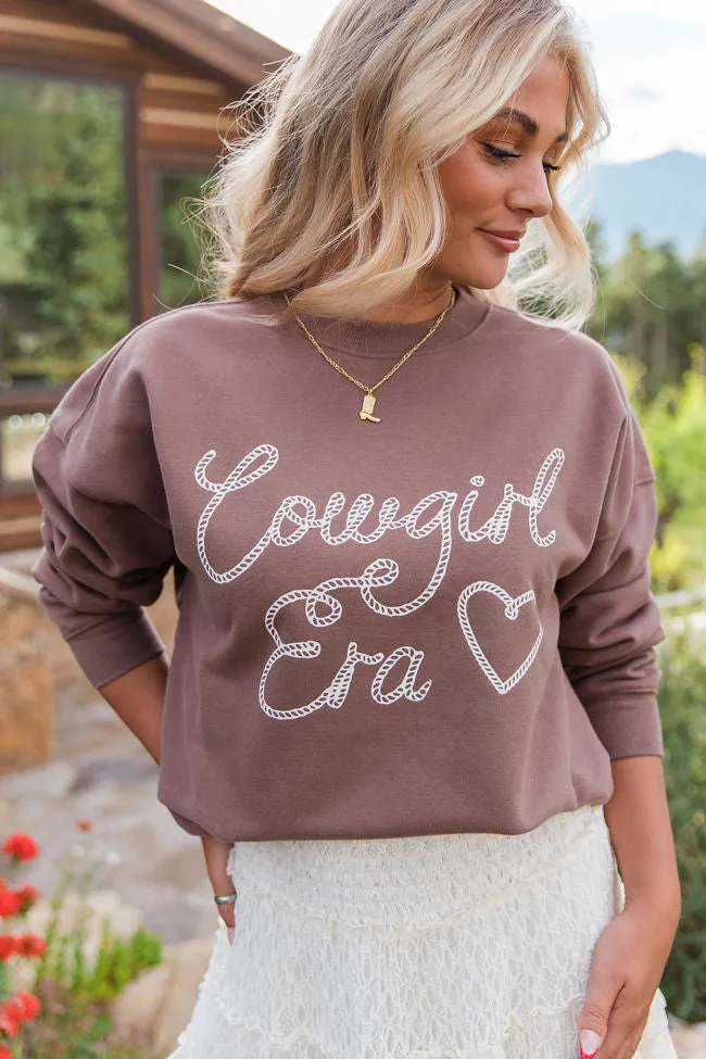 Cowgirl Era Mocha Oversized Graphic Sweatshirt