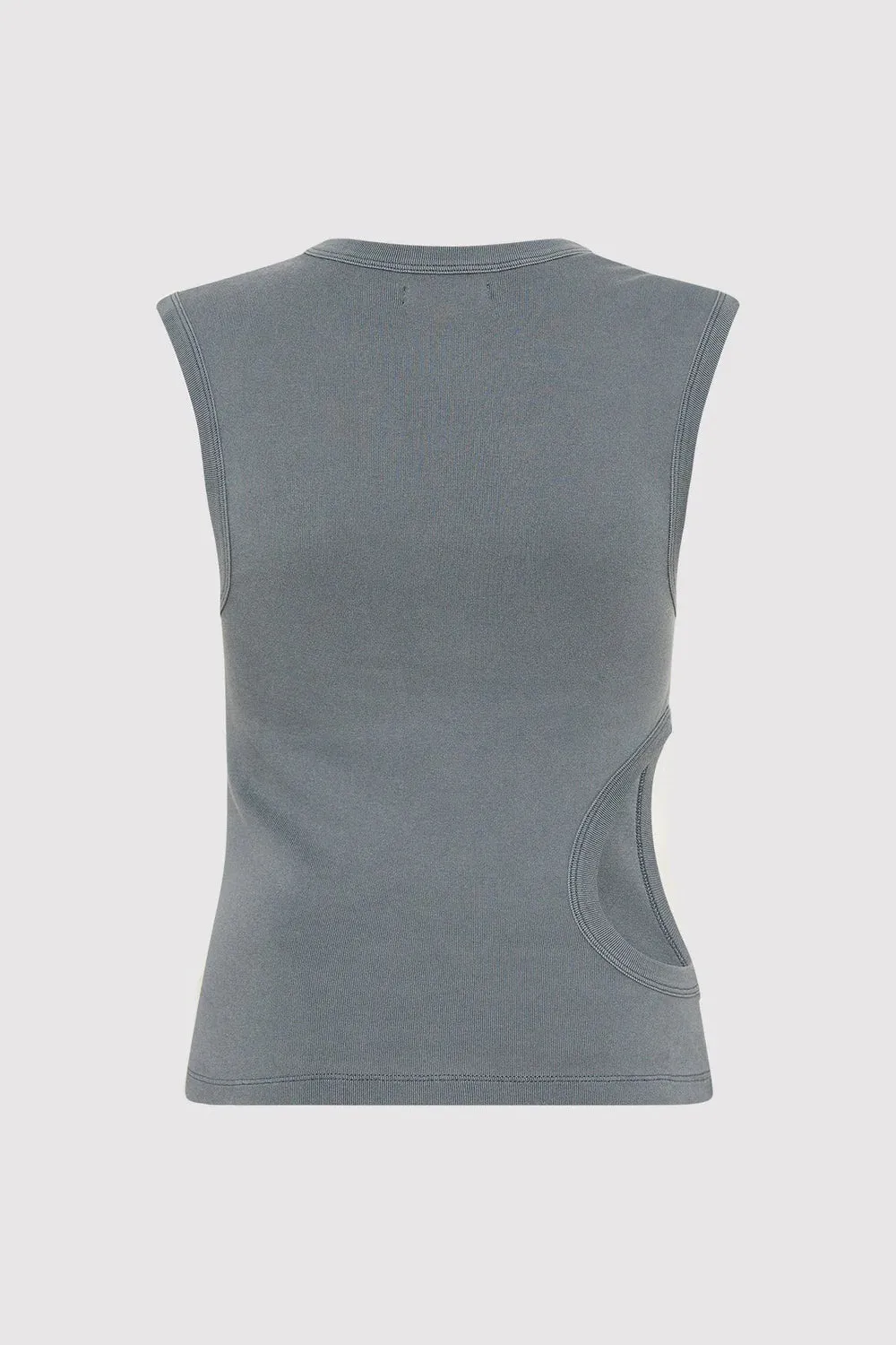 Cut Out Tank Organic Cotton Tank Top - Diesel Grey