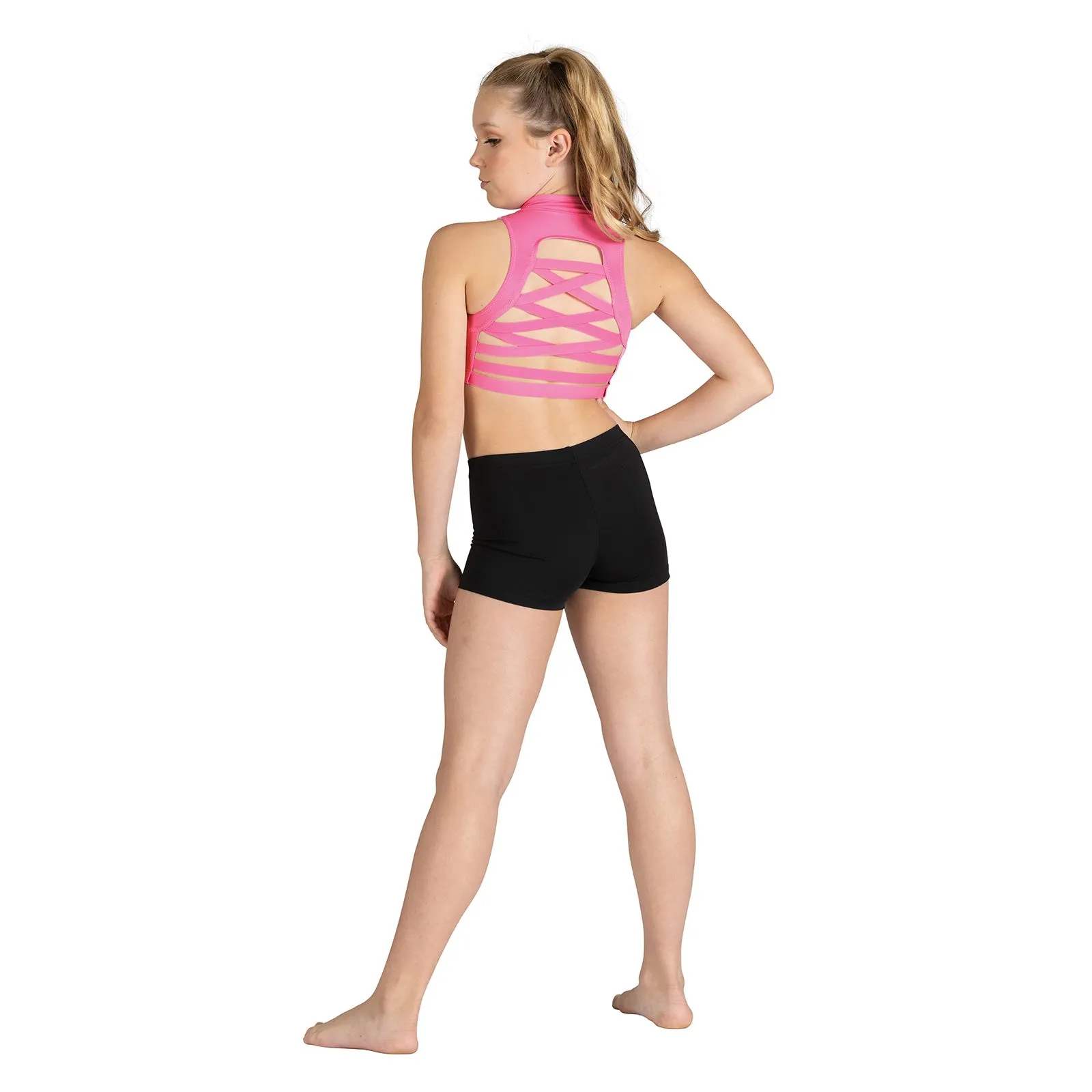 Danznmotion Child Sloan Zip Front Crop Top