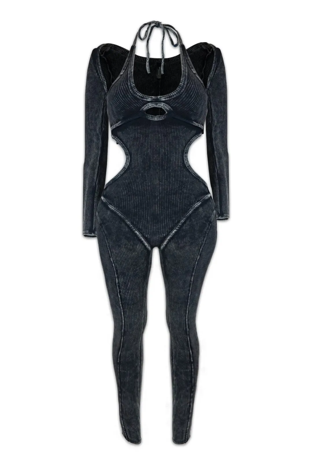 Demi Mineral Washed Cutout Jumpsuit