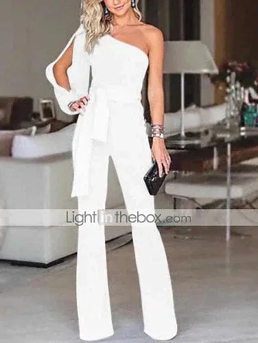 Elegant One-Shoulder Jumpsuit for Parties and Weddings