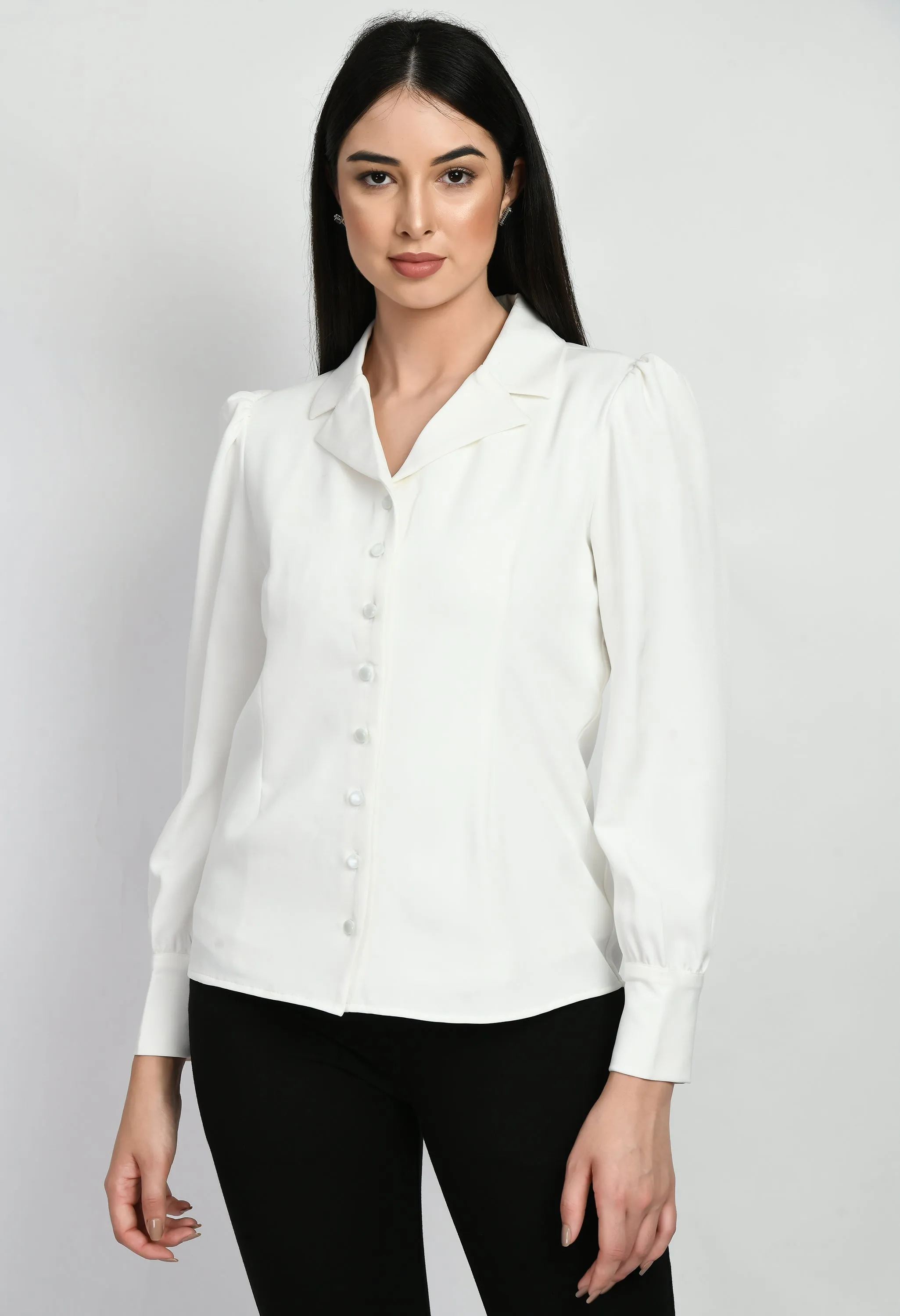 Exude Agility Blazer Top (White)