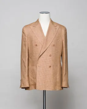 Gaiola Double-Breasted Puppytooth Jacket / Caramel