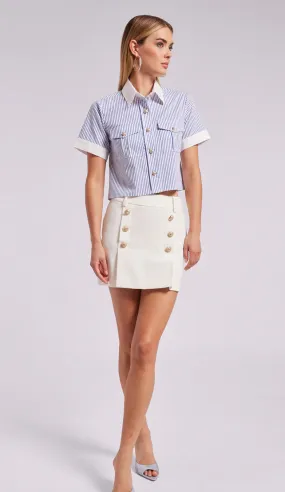 Generation Love - Alida Pinstripe Shirt - White/Light Blue