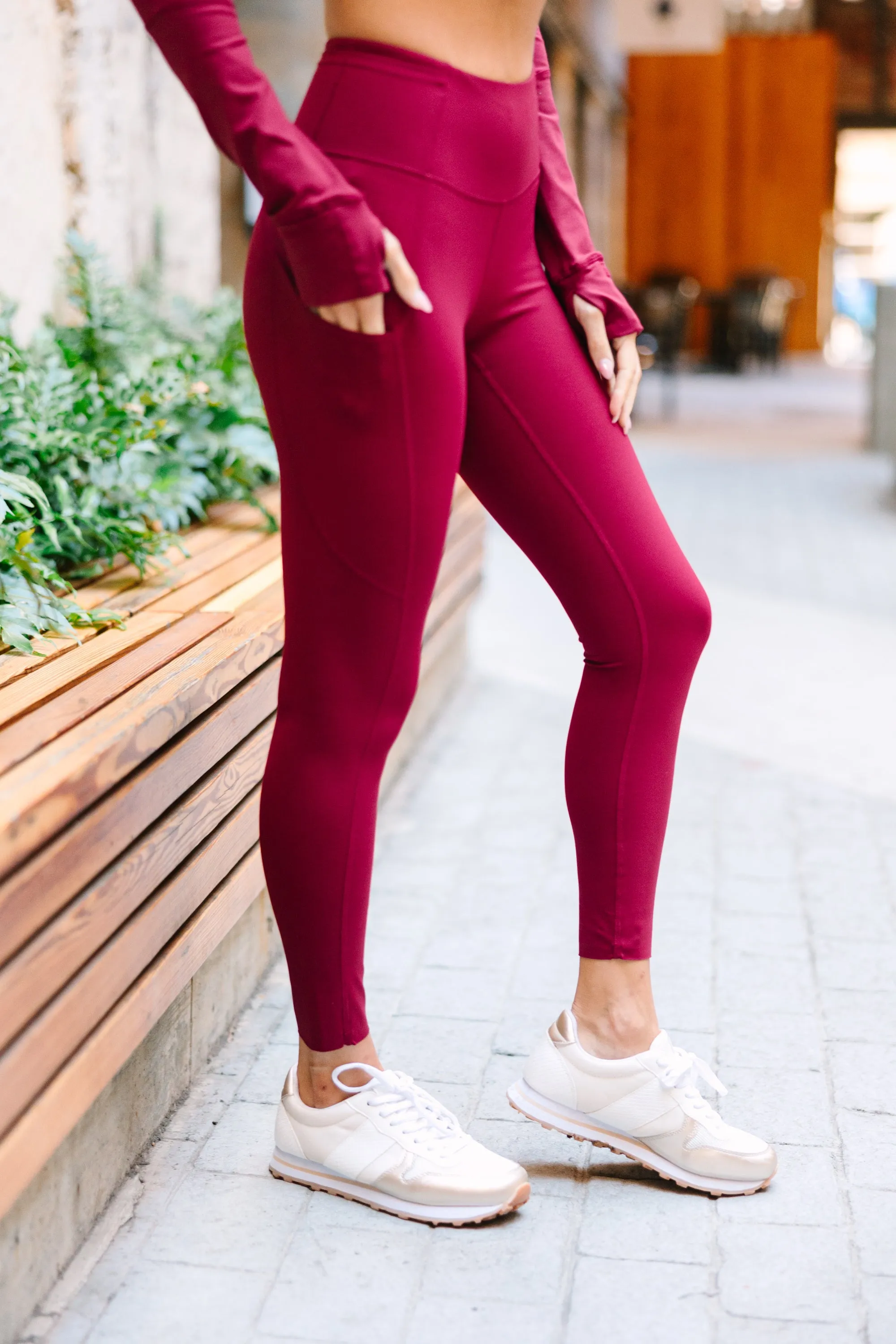 Get Going Burgundy Red 7/8 Leggings