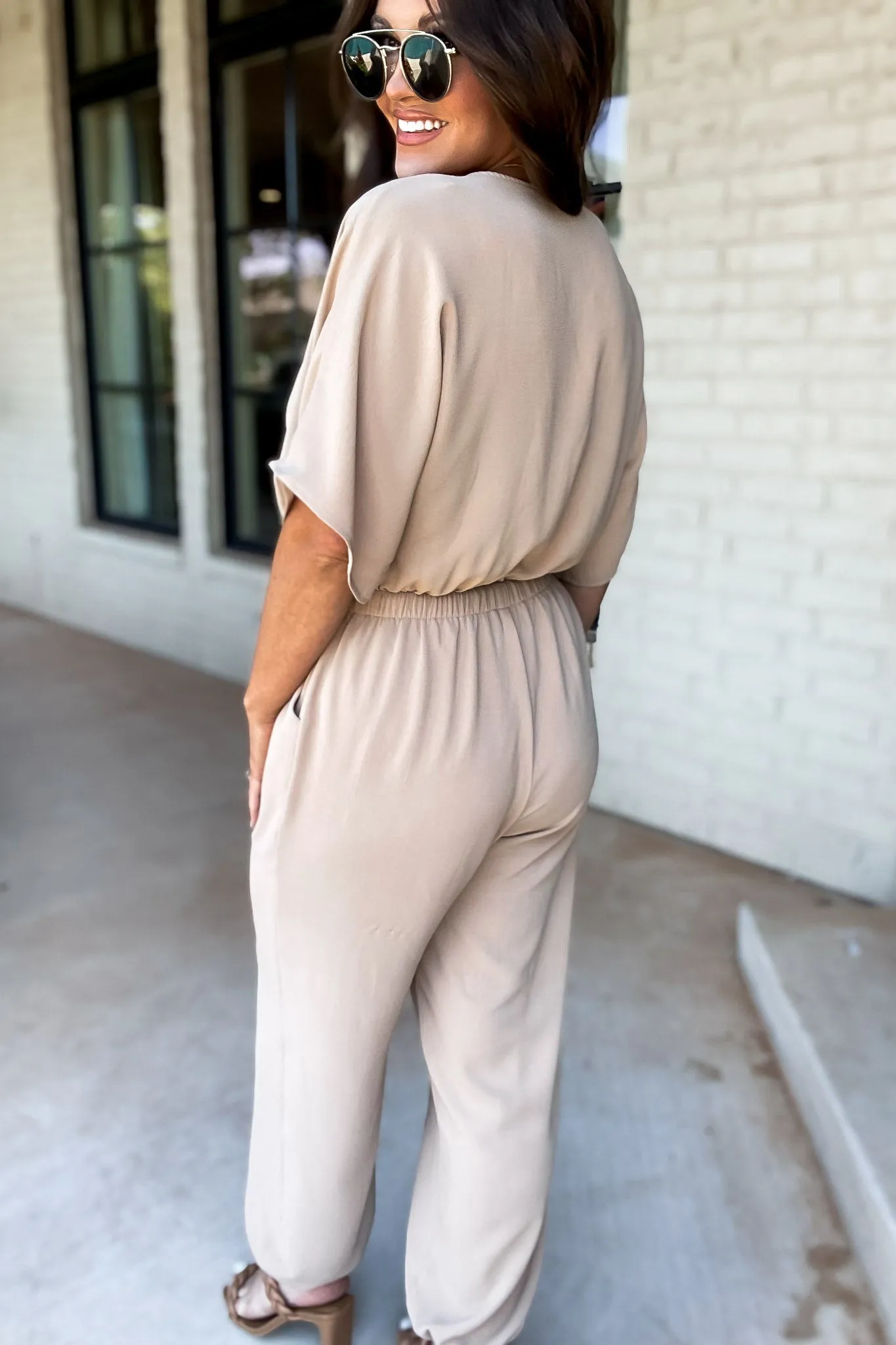 Gilli Dolman Sleeve Surplice Jumpsuit