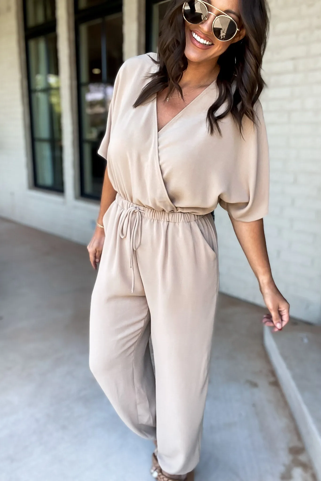 Gilli Dolman Sleeve Surplice Jumpsuit