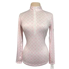 Goode Rider Long Sleeve 1/2 Zip Shirt in Pretty in Pink - Women's Small