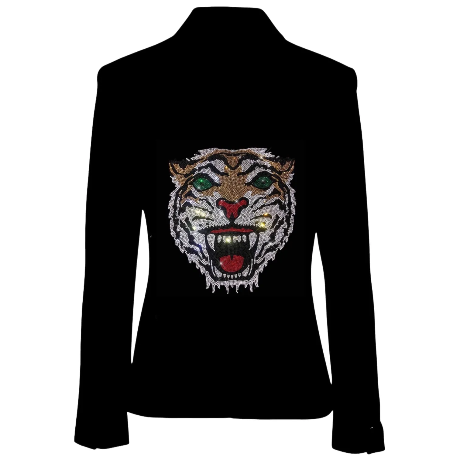 Green Eyed Tiger Blazer - Black