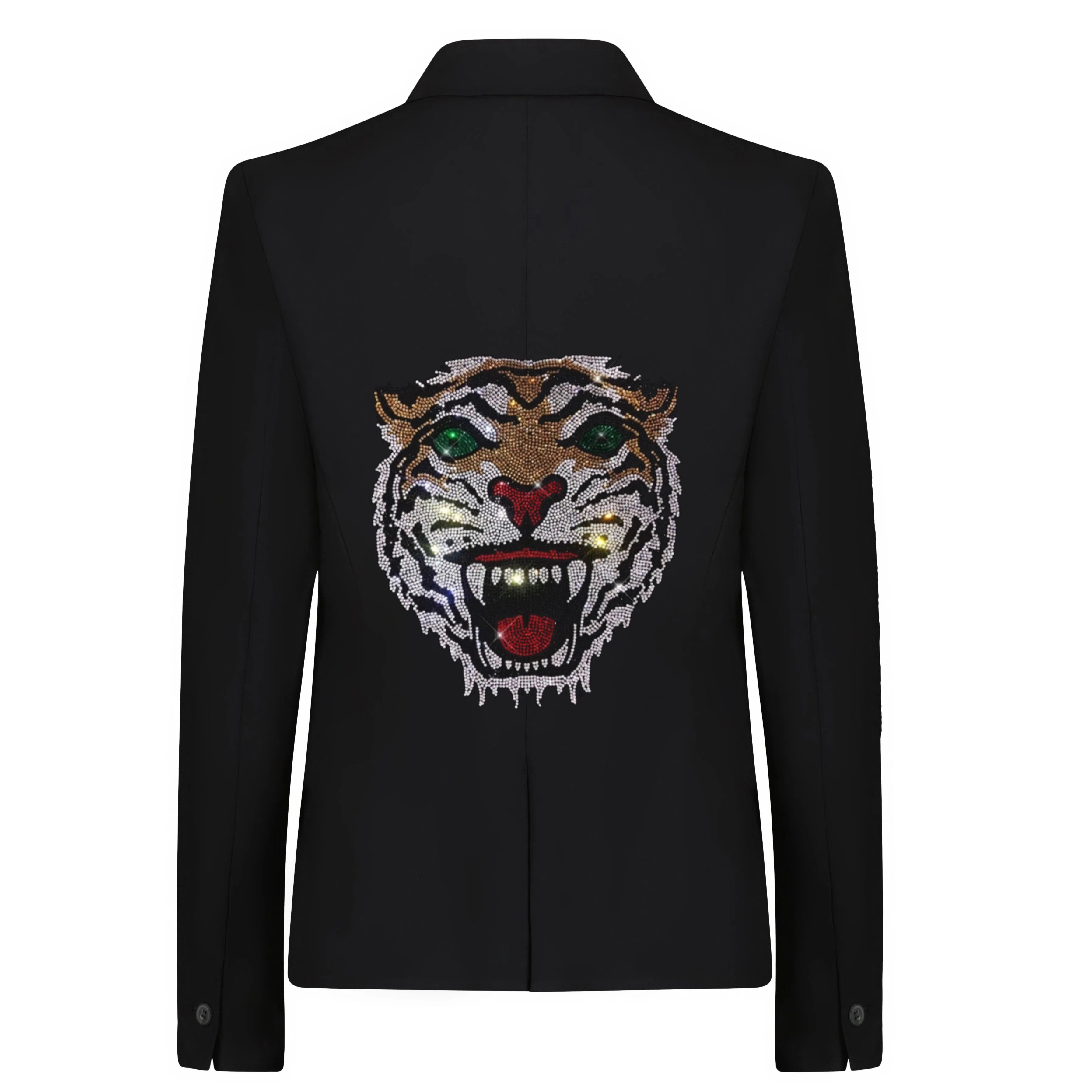 Green Eyed Tiger Blazer - Black