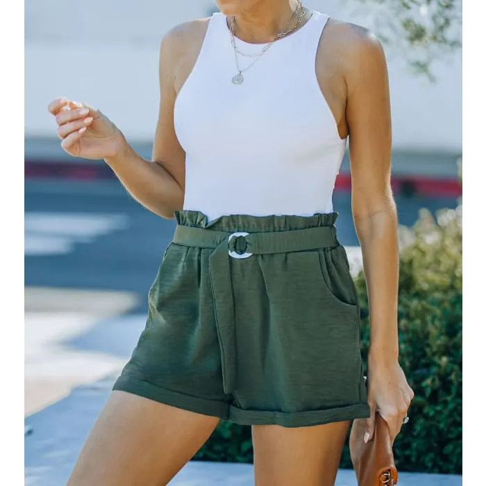 Green Paper Bag Shorts