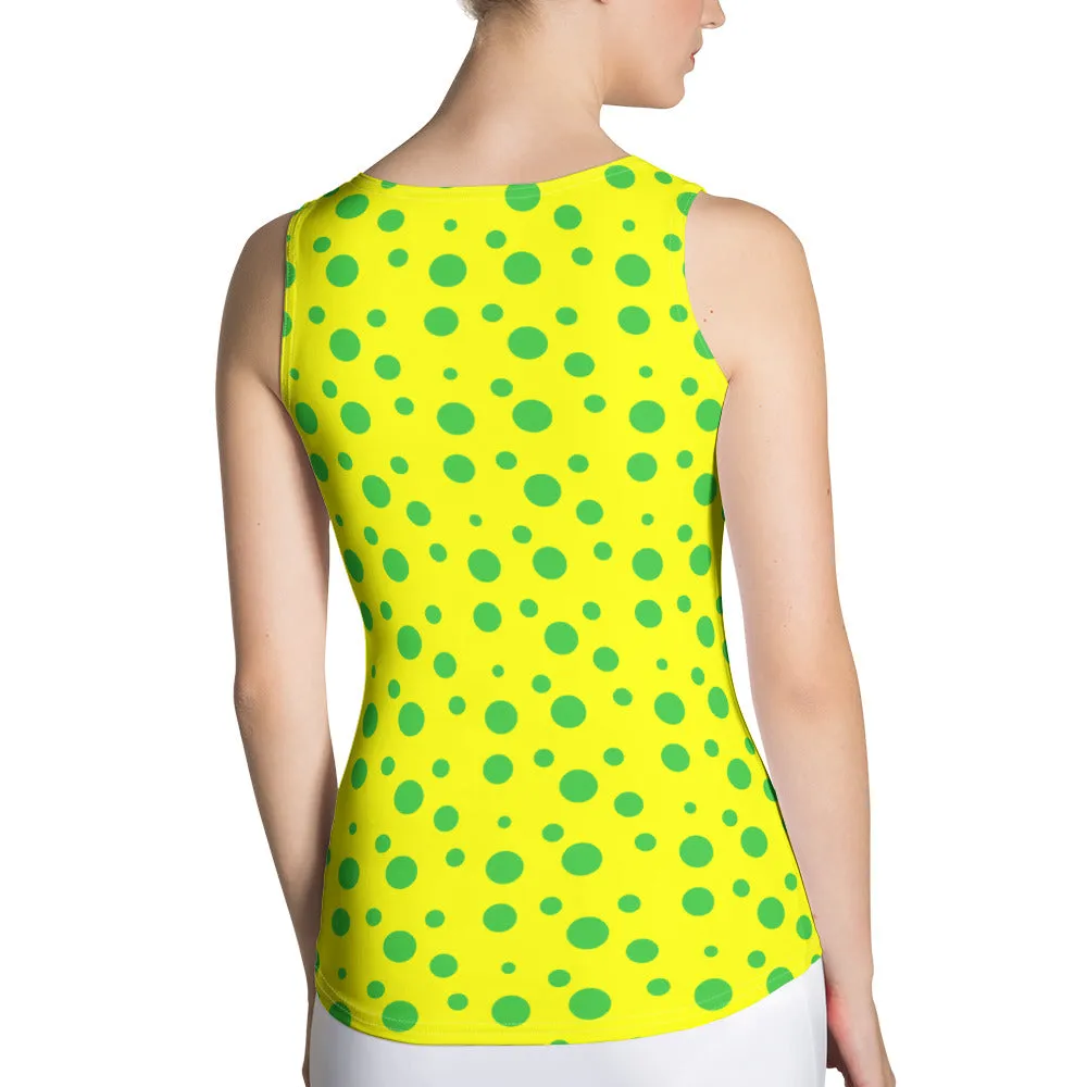 Green Spotted Yellow Sublimation Tank Top