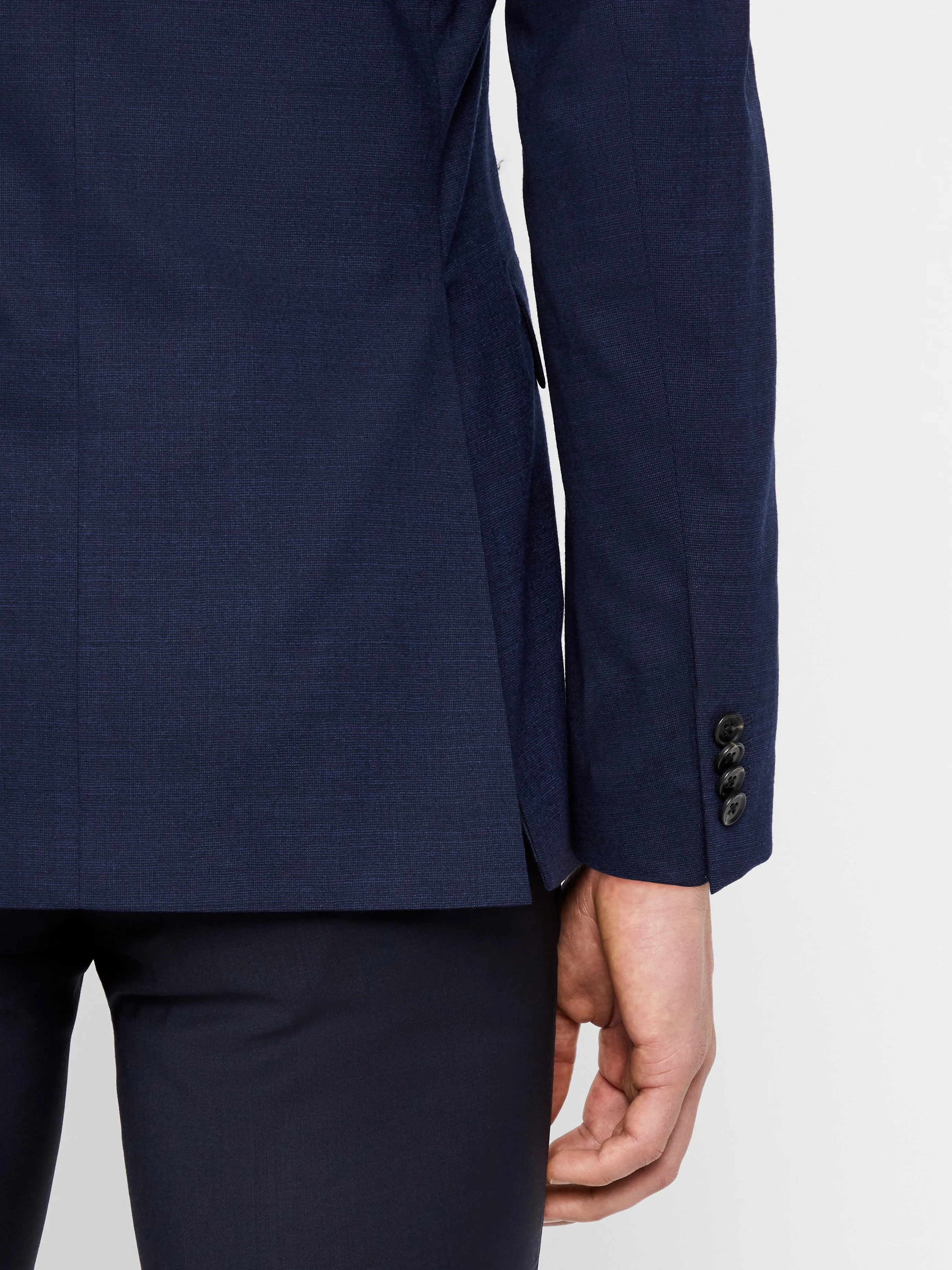 J.Lindeberg Mens Donnie Texture 2-Tone Blazer - JL NAVY