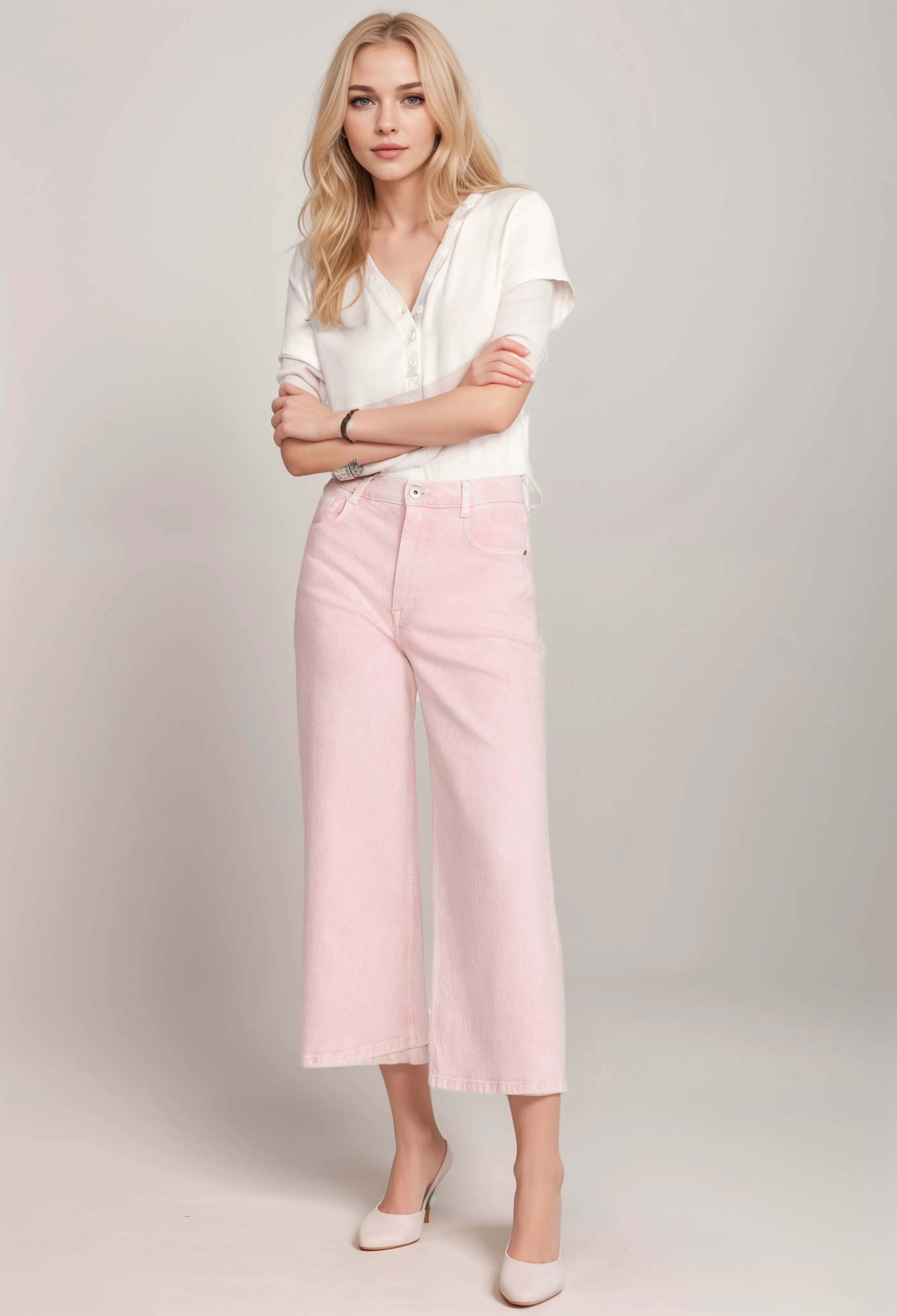 Johnny Was Sydney Cropped Wide Leg Jeans JW1091CN8