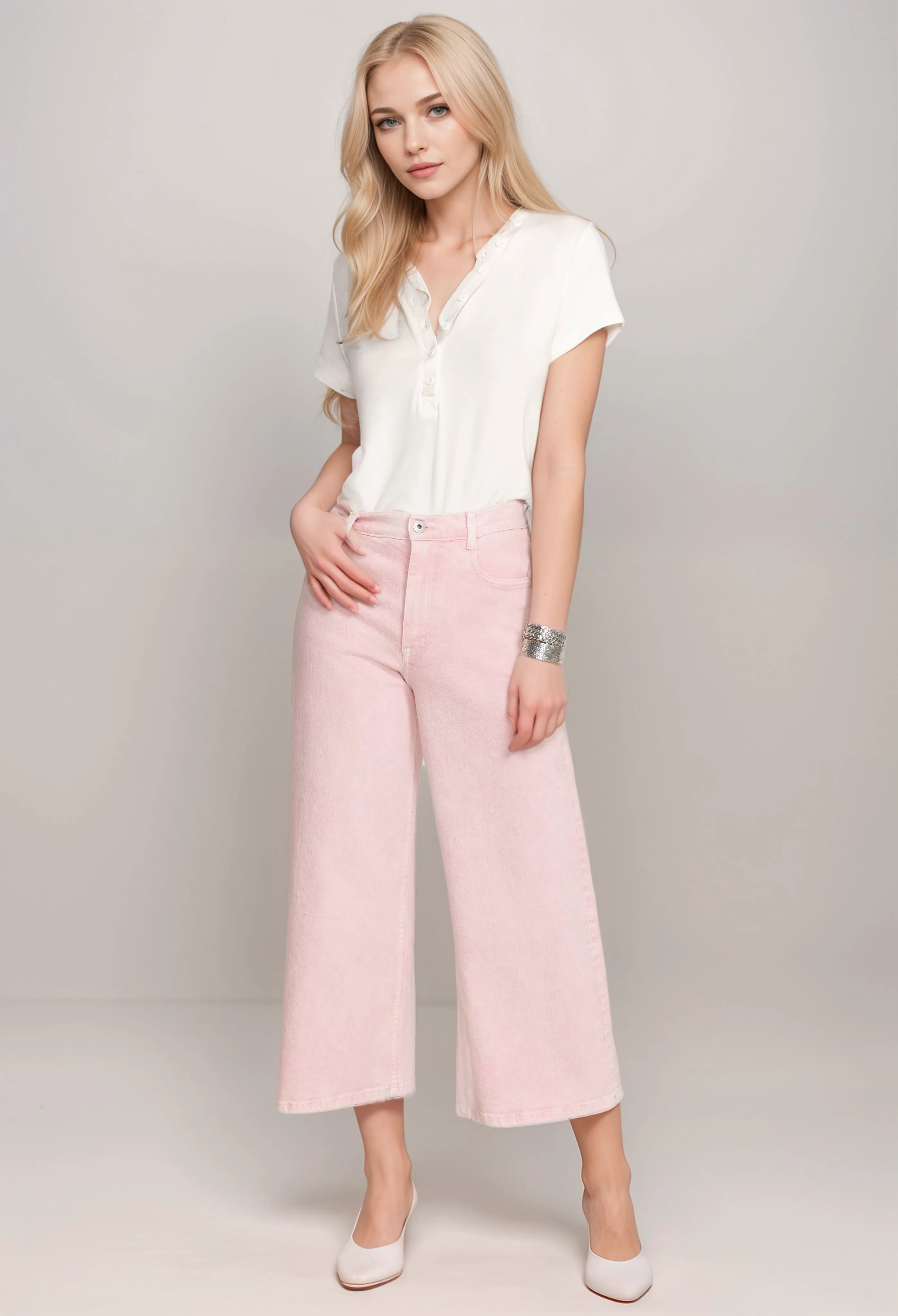 Johnny Was Sydney Cropped Wide Leg Jeans JW1091CN8