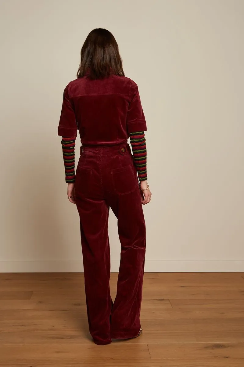 King Louie Garbo Zip Jumpsuit -Beetroot Red