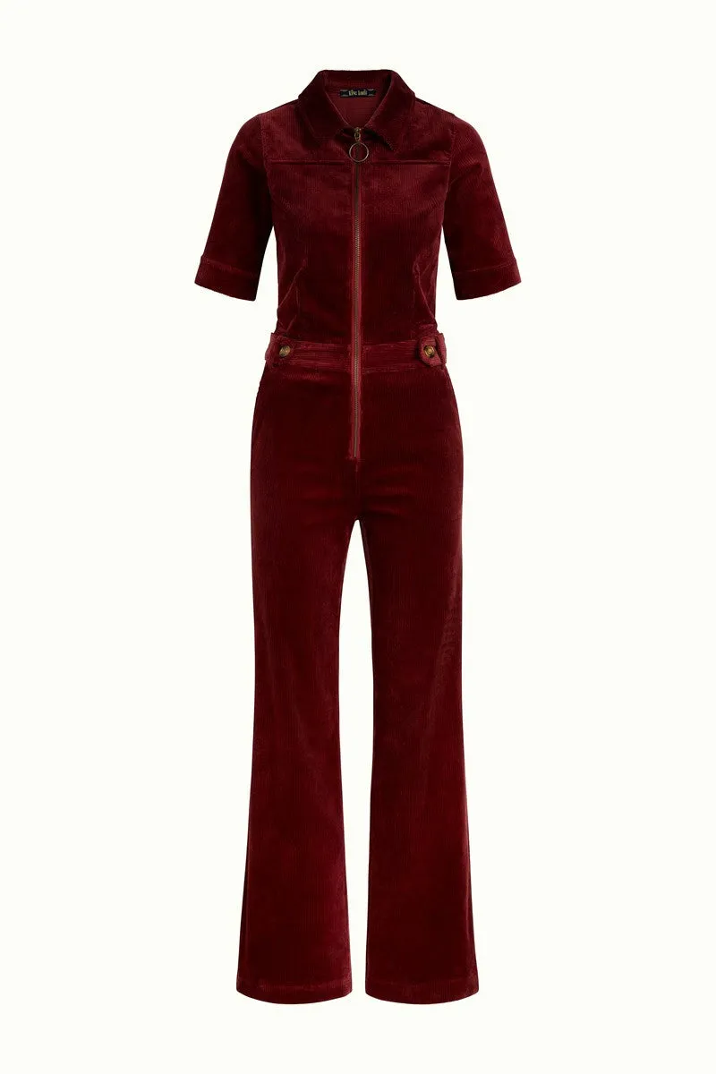 King Louie Garbo Zip Jumpsuit -Beetroot Red