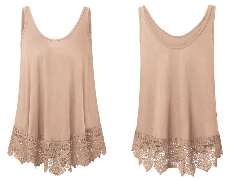 Lace Hem Sleeveless Top