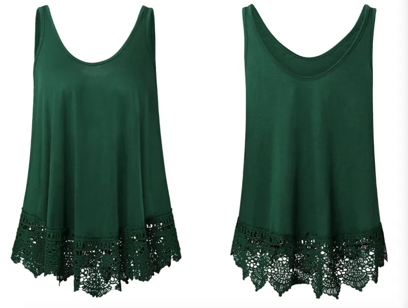 Lace Hem Sleeveless Top