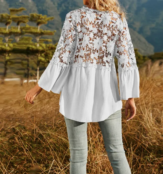 Lace V Neck Top