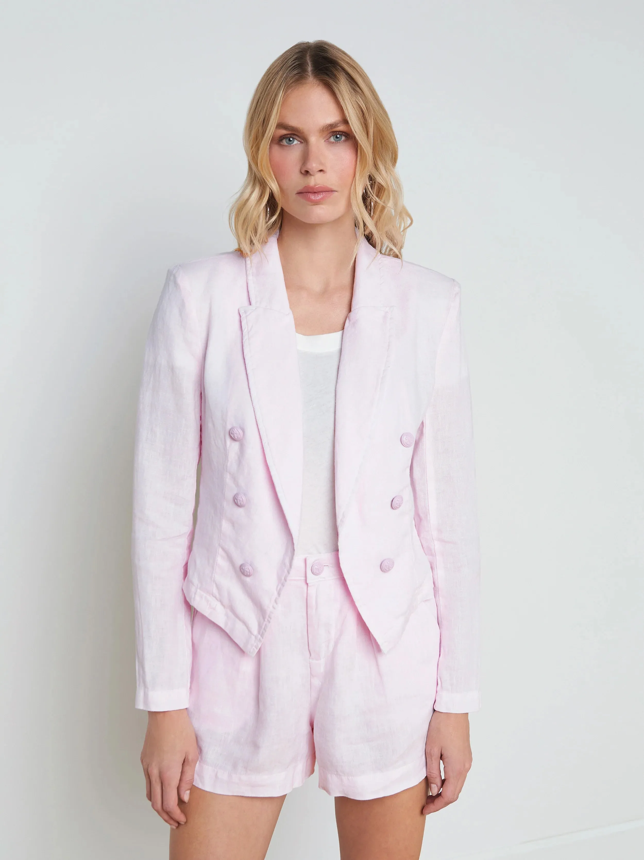 L’agence - Wayne Linen Blazer - Lilac Snow