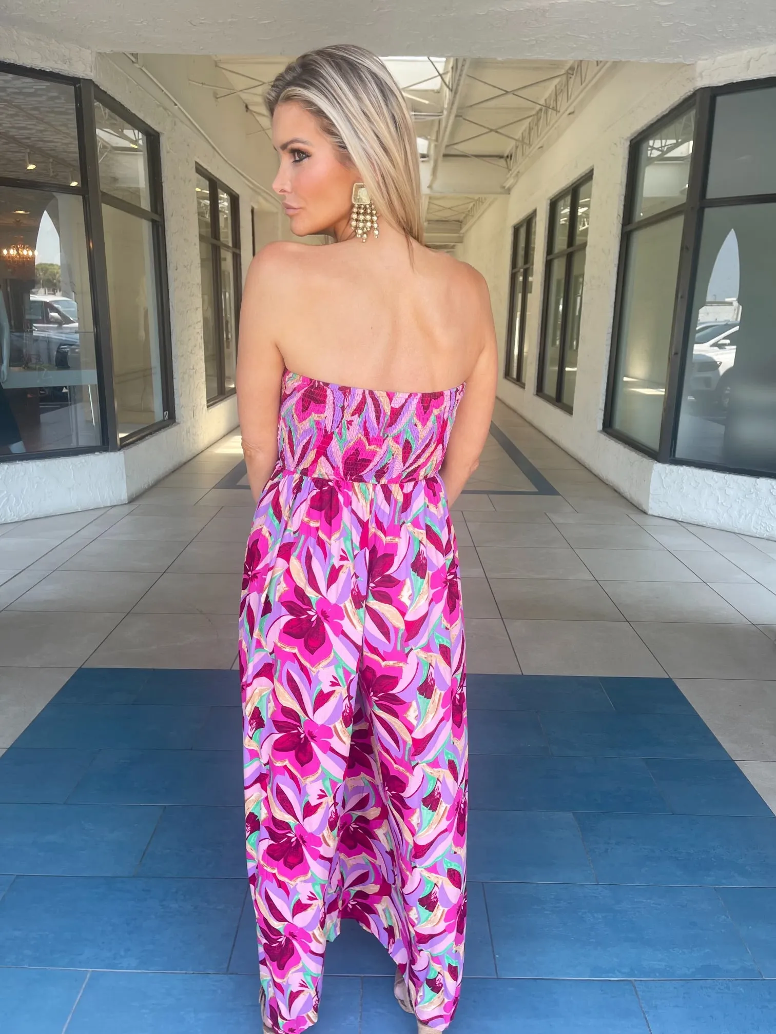 Lilibet Tube Tie Jumpsuit (Fuchsia)