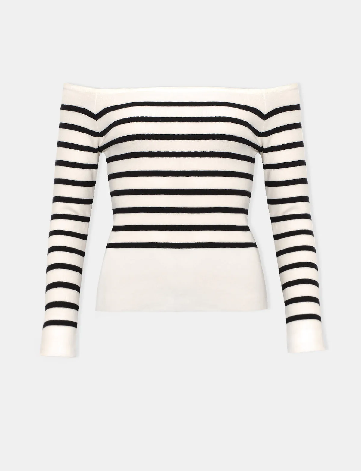 Marcel Cream Stripe Off-The-Shoulder Top