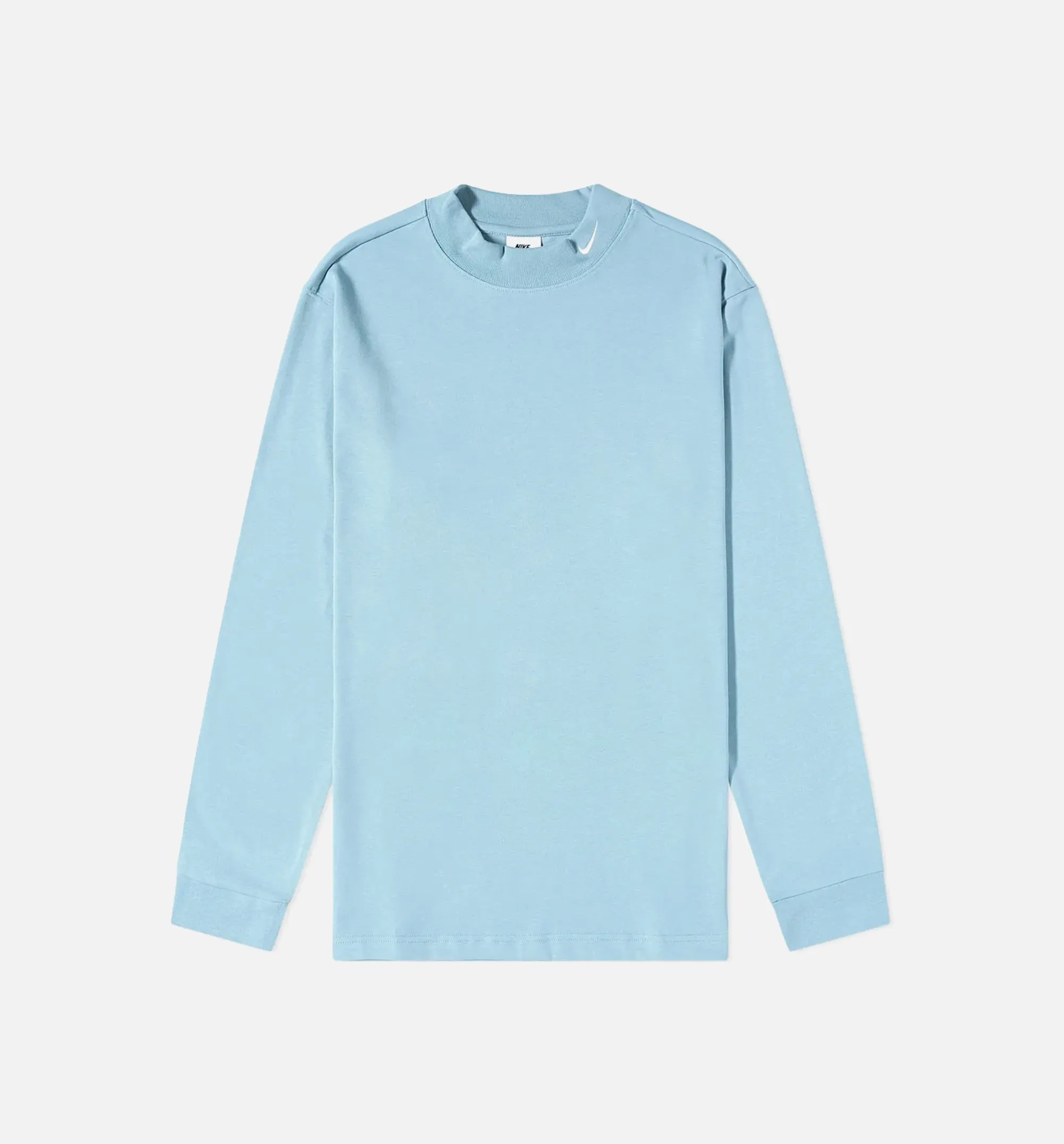 Mock Neck Mens Long Sleeve Shirt - Blue