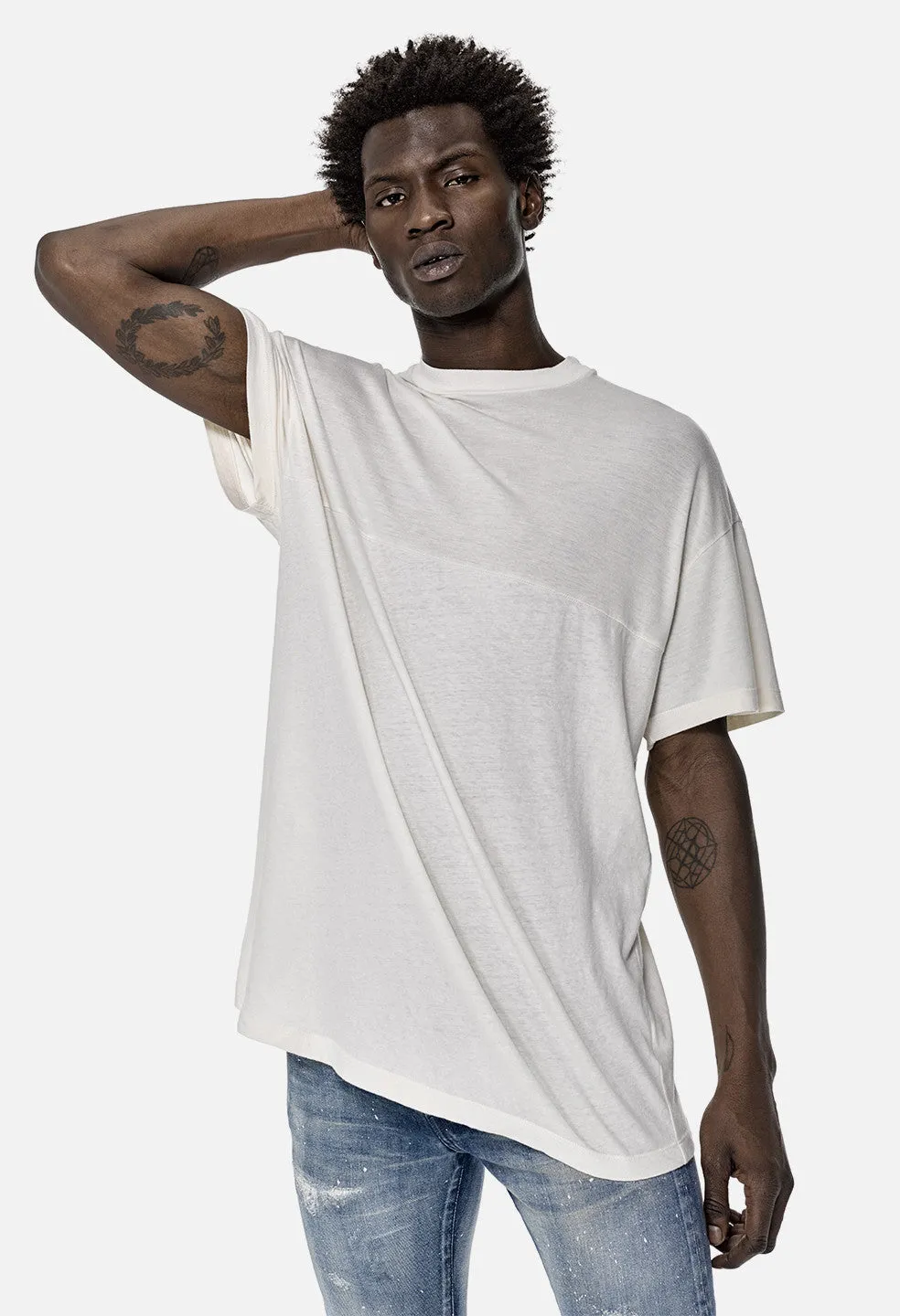 Mock Panel Tee / Natural