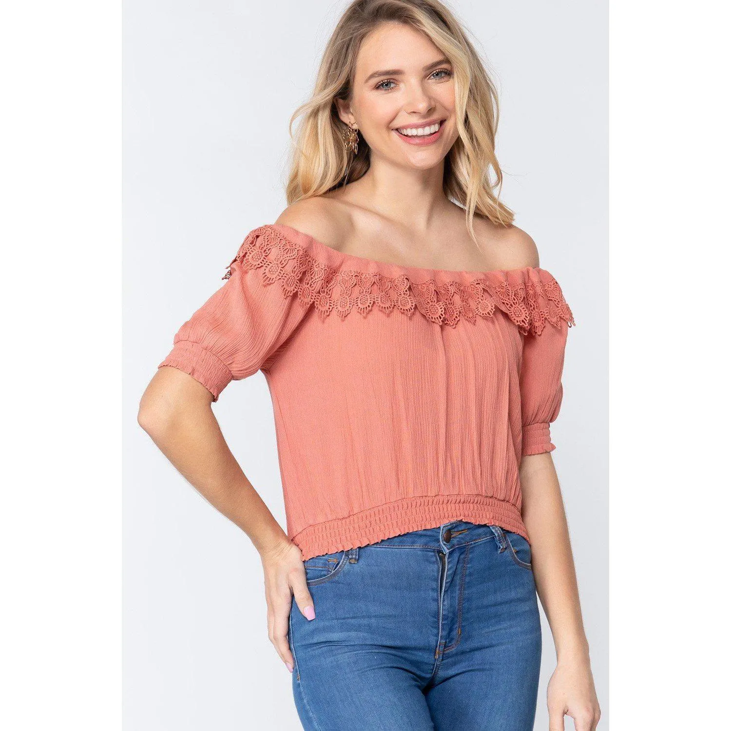 Off Shoulder Lace Detailed Top