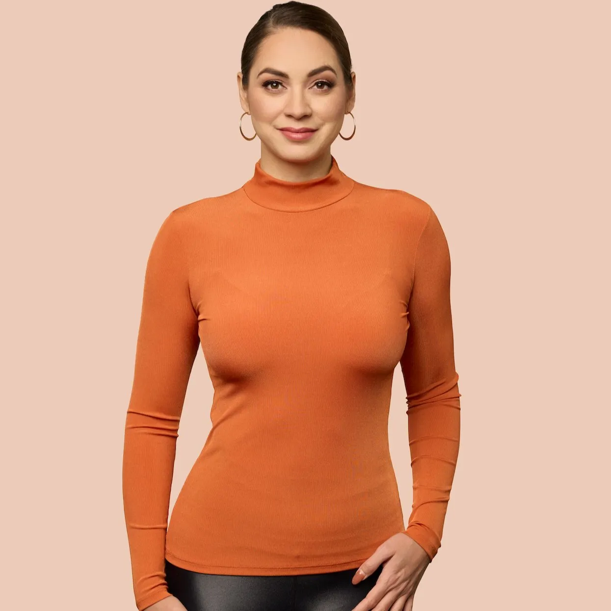 Rib Mock Neck Layering Top (Clearance Style)