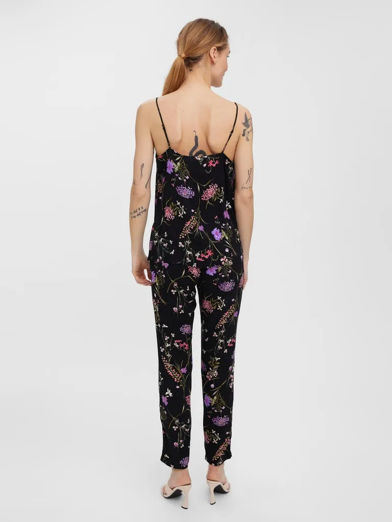 Simply Easy Singlet Top - Black Floral