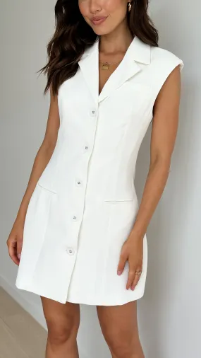 Tayli Blazer Dress - White