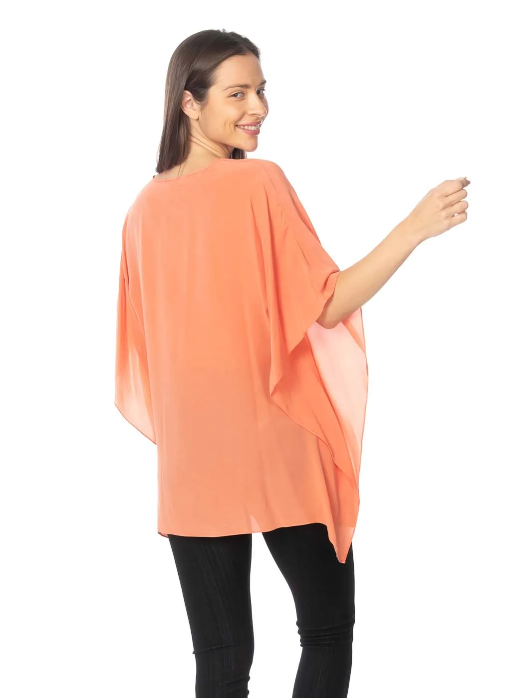 Tianello Crepe de Chine Washable Silk "Cerave" Kaftan