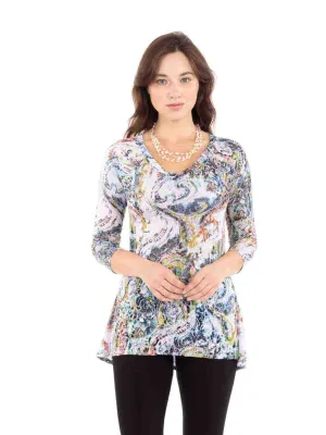 Tianello "Happa" Print Knit Jersey Burnout "Livia" Tunic