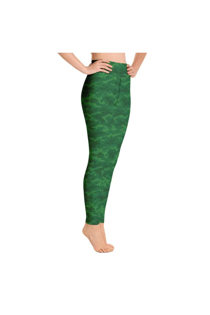 Urban Green Camouflage Matrix Yoga Leggings