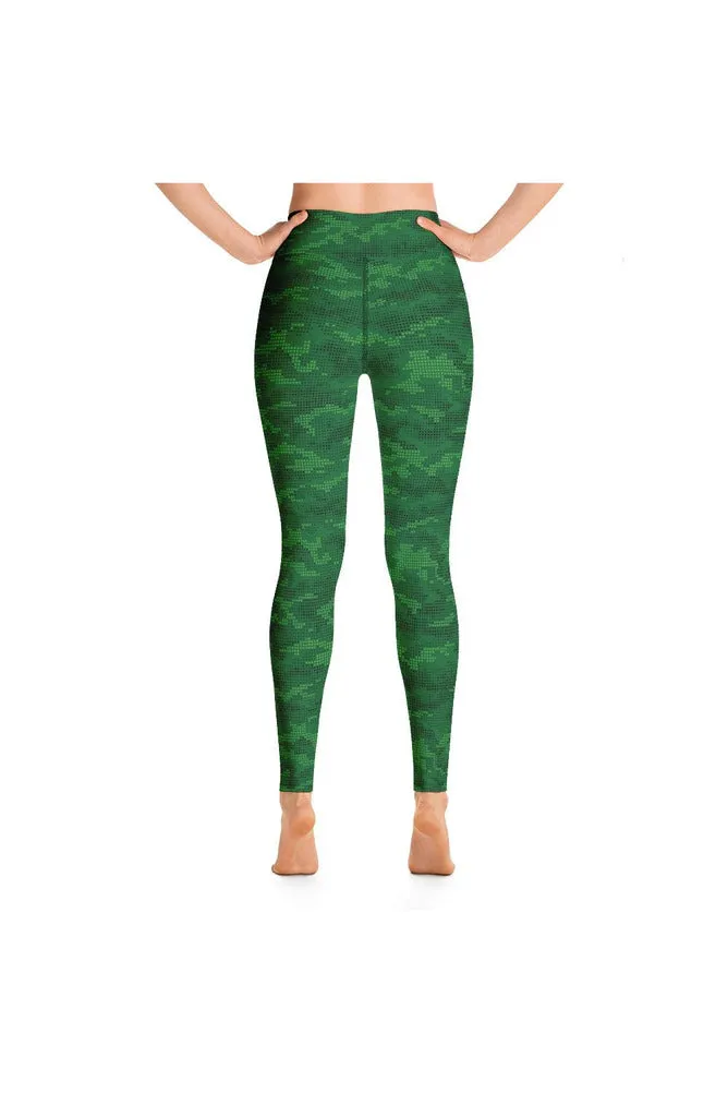 Urban Green Camouflage Matrix Yoga Leggings