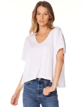 V-Neck Boxy Dolman, White