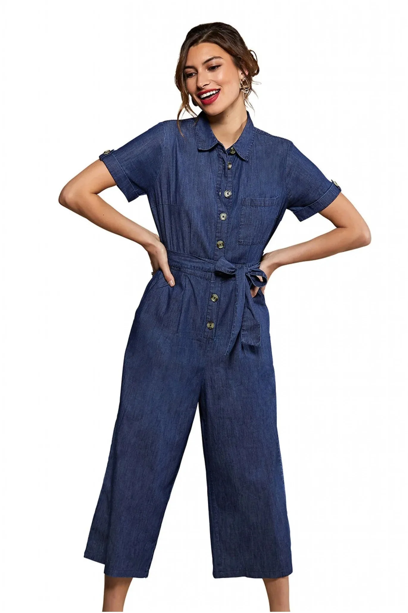 Yumi Blue Denim Jumpsuit